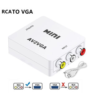 Mini AV2VGA Video Converter Convertor Box AV RCA CVBS to VGA Video Converter Conversor with 3.5mm Audio to PC HDTV Converter
