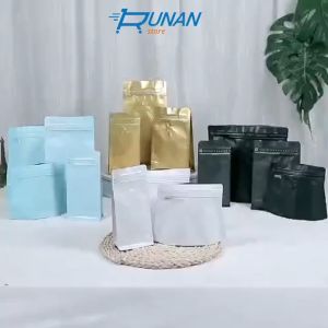Kemasan Plastik Klip Biji Kopi - Pouch Zip Coffee Bean Bag Biru 500g
