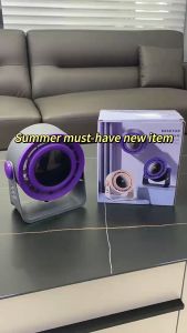 【New!】 พัดลมตั้งโต๊ะ แบบไร้สาย หน้า 6 นิ้ว ลมเทอร์โบ 7 ใบพัด ลมแรง 5 ระดับ 10W FS-21 ปุ่มสัมผัส พัดลมชาร์จแบต แคมป์ปิ้ง พกพาได้ Type-C portable fan