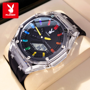 PLAYBOY  watch for men waterproof 2024  sports digital watch silicone strap  official store original  gift set for men with  box