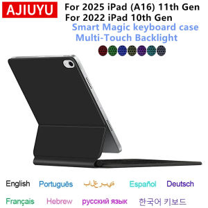 Magic TouchPad Keyboard for iPad (A16) 2025 11" Case iPad A16 11th 10th Generation A3354 A3355 A3356 A2696 Smart Cover Backlit