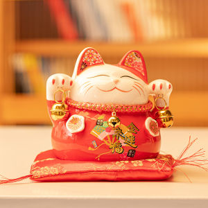 กระปุกออมสินแมวโชคลาภ กระดูกสันหลังเซรามิก ของตกแต่งขนาดเล็ก สุดน่ารัก เหมาะสำหรับการเปิดร้านค้า ของขวัญวันเกิด