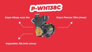 SANYO Mesin Pompa Air Sumur Dangkal Non Auto - Shallow Well - P-WH138C-S