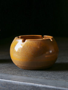 Large Size Ceramic Ball-shaped Ashtray Office Living Room Windproof Ashtray Traditional Chinese Zen Style Decorative Accessory