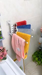 Giá treo khăn nhà tắm bằng thép không rỉ xoay 180 độ thanh treo đồ đa năng 2 3 4 5 nhánh