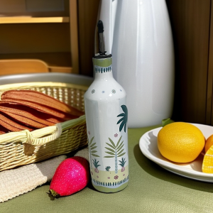 Cool Color Ceramic Oil Vinegar Pot Kitchen Home Use Gift Box Set of 2 380ml French Style Non-Electric Kitchen Storage Vessels