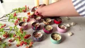 🌺Scented Candle / Dry Flower Handmade Natural Soy Aromatherapy Wax Fragrance air purification Wedding Gift Good for different Parties - Lasting 12 hours