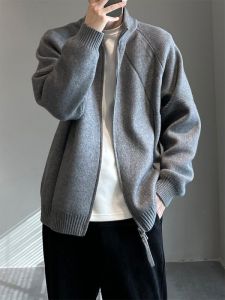 SUODUN | Áo Cardigan Nam Knit Phong Cách Thường Ngày Có Đôi Đường Kéo