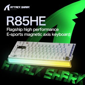 ATTACK SHARK | ATTACK SHARK R85HE Magnetic Axis Gaming Wire Keyboard 8KHz Rate 0.005mm RT Precision Adjustable 5 Layer Soundproof Filling RGB