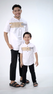 Kurta YORDAN COUPLE Putih / Kemeja ayah dan anak terbaru 2025 / 100% cigaret / CIKA KIDS STORE