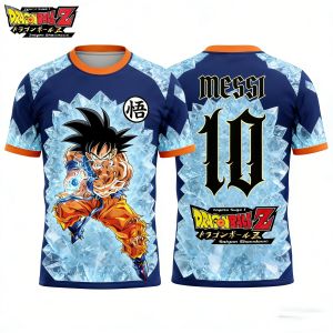 Bandai | Dragon Ball "kamikaze Jerseys Lionel Messi 10 Football Shirts Autumn Quick-drying Mens T-shirts Childrens Clothing T-shirts