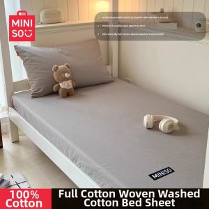 Miniso | Dormitory Use Pure Cotton Fitted Sheet 90x200cm