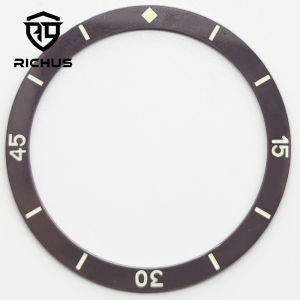 RICHUS 38mm Ceramic Bezel Black Blue Flat Bezel Green Luminous Replace Bezel Watch Accessories