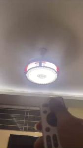 Quạt trần trang trí bầu đèn bằng gỗ lim tự nhiên giấu cánh khi tắt có điều khiển từ xa 6 số và hẹn giờ động cơ DC tiết kiệm điện