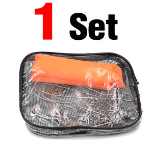 MNFT 1Set 5 Clips Stainless Steel Fish Stringer with Float & Ground Spike Fish Lock Stringer Holder for Saltwater Freshwater
