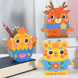 Set tô màu gỗ lọ bút - Lọ bút gỗ - Trò chơi thủ công cho bé