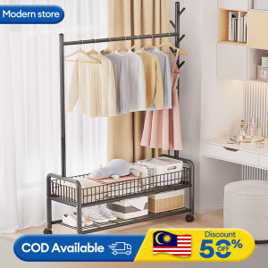 Large Capacity Coat Rack Bedroom Floor Standing Shelf Cloth Organizer Hanger Clothes Hanger