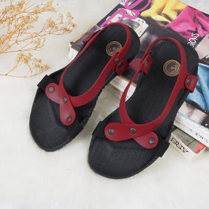Sandal Wanita Gunung Camou Teplek Tali Silang Kekinian Korea Style Sol Karet Empuk Premium Sumba Red