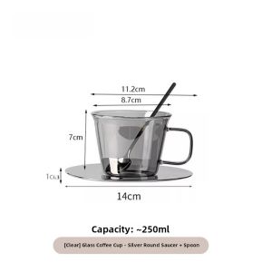 U Mi LIVING Glass Coffee Cup Set Elegant Afternoon Tea Cup And Plate Home Use High Value Nordic Style Handmade Beverageware