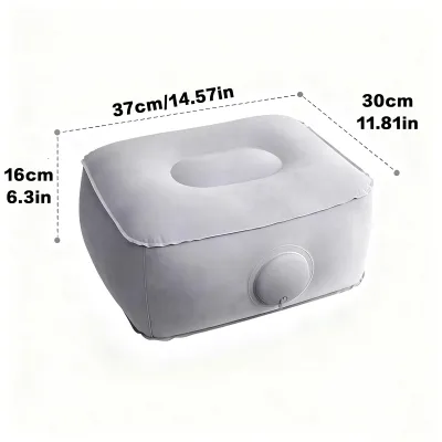 Inflatable Foot Rest Pillow for Air Travel PVC Single Layer Outdoor Cushion Footstool for Car Office