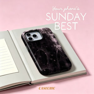 Potdemiel | Pink Cherry Stripes For 2 in 1 Flower Case For iPhone 17 16 15 14 13 Pro Max Luxury Shockproof Phone Cover