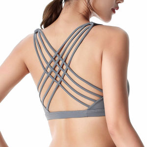 Classic Cross-Back Sports Bra Wireless Yoga Shockproof Running Underwear Plus Size Womens Chest Guard Athleisure Fixed Double Shoulder Strap Vest Style