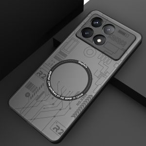 Redmi K70 Magnetic Absorption Silicone Phone Case Full Cover Shockproof Simple Design Male Style Protective Shell for Redmi K70 pro