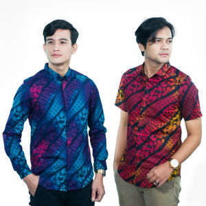 NFZ Kemeja Batik Pria Lengan Pendek Gradasi Slimfit 4161B & 4163B