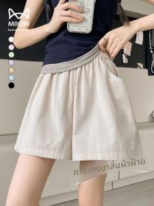 MiiOW | กางเกงขายาวทรงตรงเอวสูง ทรงลำลอง ทรงเข้ารูป สไตล์ทำงาน ทรงเอ กางเกงขาสั้นห้าส่วนสำหรับฤดูร้อนปี 2025 ของ MiiOW Catman