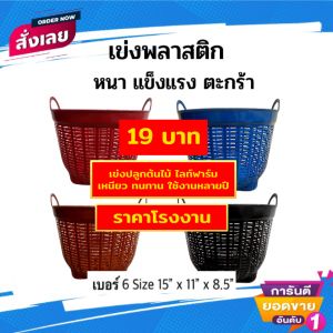 เข่งพลาสติก แพ็ค 10 ใบ เบอร์ 6 เข่งปลูกต้นไม้ เข่งผลไม้ เข่งปลูกทุเรียน ตะกร้าพลาสติก