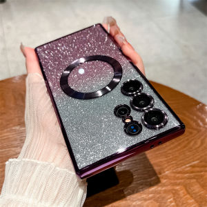 Glitter Bling Electroplated Magnetic Case for Samsung Galaxy S26 Ultra S26 Plus for Magnetic Wirelss Charging Transparent Cover