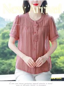 HUAXUNRAN | Summer Middle-aged Loose Plus-size Womens Blouse