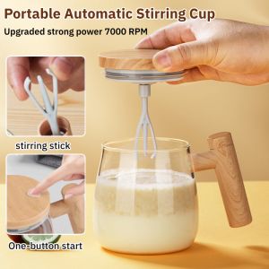 Portable Automatic Stirring Cup Glass Blender Instant Coffee Milk Powder Stirring Mug Home Drinking Tools