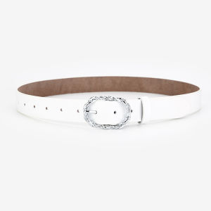 New Arrival Smooth Surface Real Leather Belt Thin Waist Belt for Women Jeans Casual Style Red White Color Belt Buckle Design