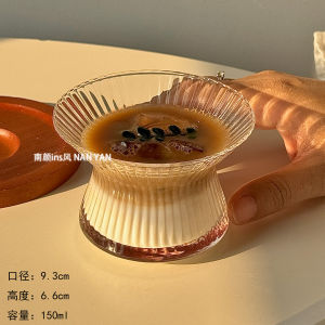 Creative High Aesthetic Vertical Stripe Whiskey Glass Premium Feels Foreign Liquor Cup Home Use Coffee Water Juice Cup