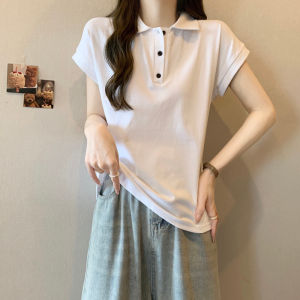 Summer 2026 New Style Pure Cotton Slim Fit Polo Shirt Short Sleeve T-Shirt Women Korean Version Shoulder Insert Design Trendy Top