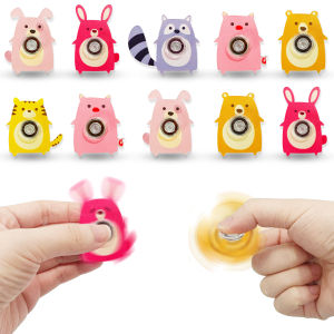 6PCS ปลายนิ้ว Gyro ของเล่นอะคริลิคสัตว์แมวสุนัข Fox Fidget Spinners ของเล่นความเครียดบรรเทา Party Favors ของขวัญ