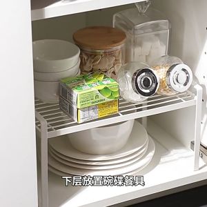 Shiok Living 🚀 Kitchen Cabinet Rack Countertop Storage Organizers Under Sink Shelves Rak Dapur for Pan Pot Spice
