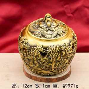 Portable Small Size Brass Tea Storage Canister Sealed Leaf Tea Tin Compact Travel Companion Luxury Tea Preservation Jar