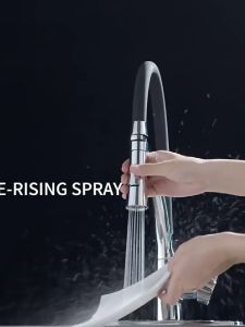 Vòi rửa chén nóng lạnh gắn chậu cần mềm Silicon KENISI-VS60Vòi rửa bát gắn chậu đồng thau mạ NIKEN sáng bóng với đầu vòi 2 chế độ xả