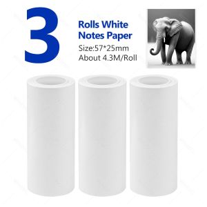 Mini Printer Paper Color Thermal Paper 57mm White Sticker Pocket Printer Kids Instant Photo Printer Inkless Printing Rolls Paper