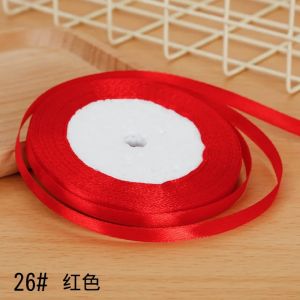 6mm Satin Ribbon DIY Artificial Silk Material Christmas Halloween Wedding Birthday Party DecorationHandmade Bows Gift Wrapping