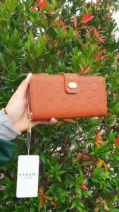 HANAMI Dompet Panjang Wanita Kulit Premium Cokelat Kekinian Delora Elegant Resleting Cantik WA966B7