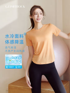 Womens Yoga Sportswear Slim Fit Elastic Breathable Summer Thin Short Sleeve Running Fitness Top Moisture Wicking Quick Dry Ultra Stretch