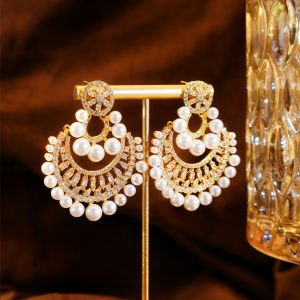 SEQUITO Luxury Bridesmaid Ear Decoration Micro Pave Tiny AAA Zirconia Hollow Tassel Long Drop Big Earrings Prom Party Gold Plated Jewelry SE1029