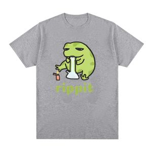 Sanrio | Funny Rippit Frog Meme Graphic T Shirt Causal Summer Short Sleeve T-shirt Streetwear Mens Women Fashion Harajuku T-shirts Tops