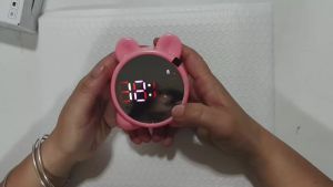 Bluetooth Mirror Table Clock Kids Alarm Clock Cute Cat Digital Alarm Clock For Kids Bedside Clock ChildrenS Sleep Led Clocks