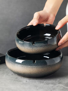 Creative Large Size Ceramic Ashtray Office Living Room Windproof Chinese Style Decorative Ashtray Home Decor Accessories