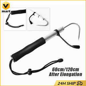 Telescopic Fish Gaff with Stainless Sea Fishing Spear Hook Tackle Soft EVA Handle Aluminium Alloy Pole for Saltwater Offshore Ice Tool Fish Gaff Stainless Steel Ice Sea Fishing Spear Hook Flexible Fishing Gaff Holder Spear Hook Gripper Tool Accessories