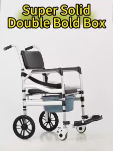 Household toilet chair with wheels folding toilet chair patient pregnant stool chair bath chair